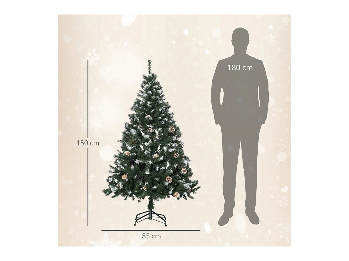 Weihnachtsbaum mit 676 Zweige und 41 Zapfen Künstlichen Weihnachten Tannenbaum 180 cm