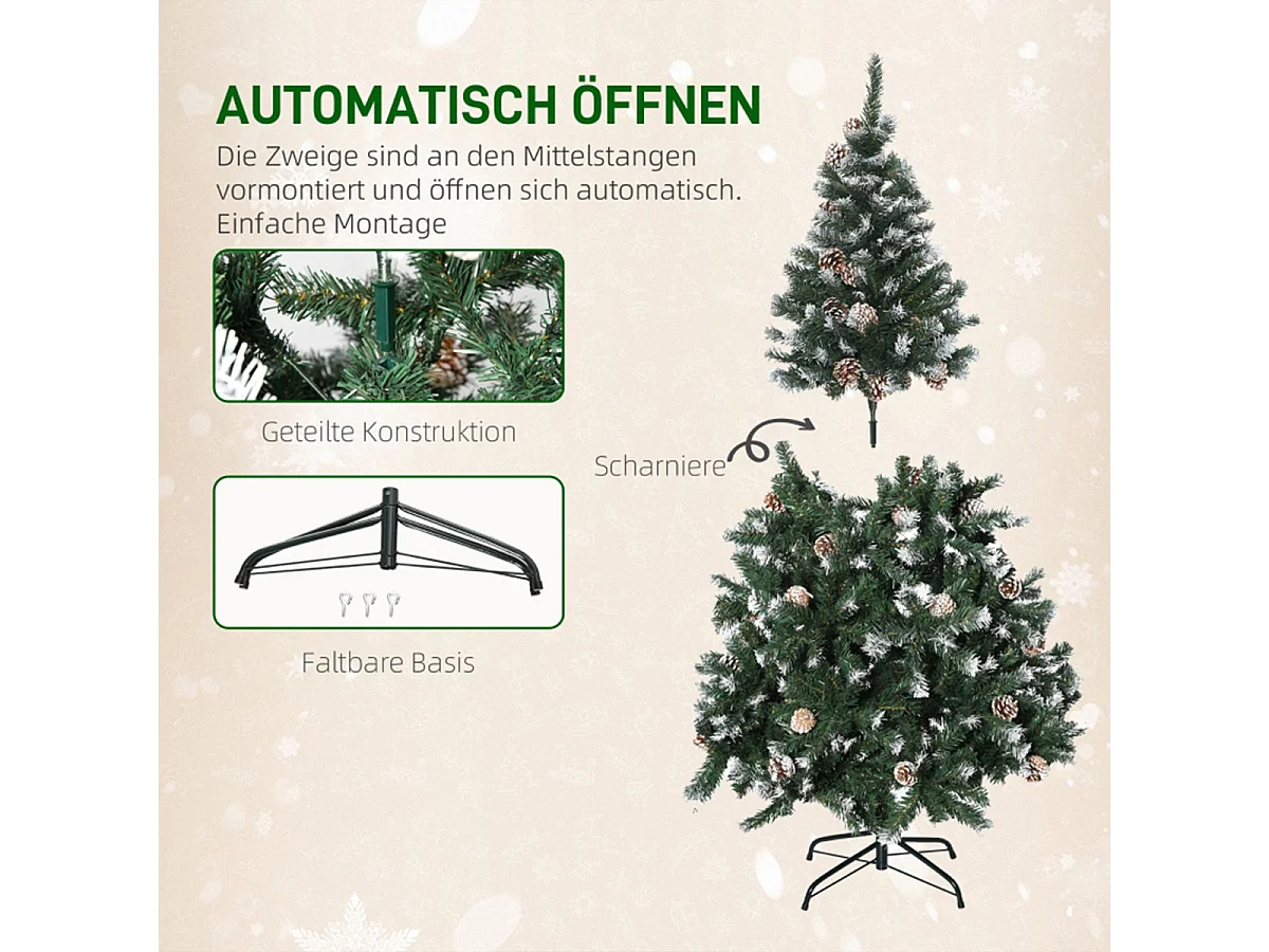 Weihnachtsbaum mit 676 Zweige und 41 Zapfen Künstlichen Weihnachten Tannenbaum 180 cm