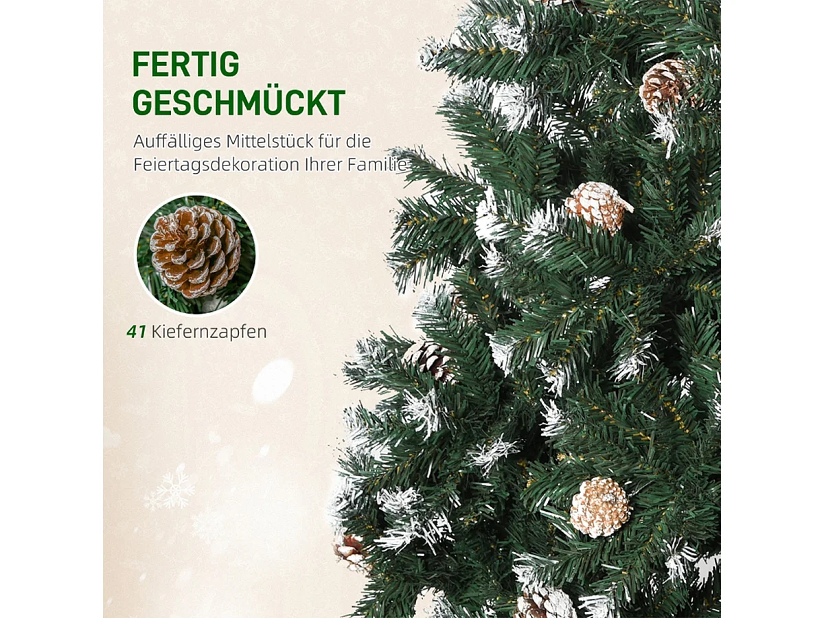 Weihnachtsbaum mit 676 Zweige und 41 Zapfen Künstlichen Weihnachten Tannenbaum 180 cm