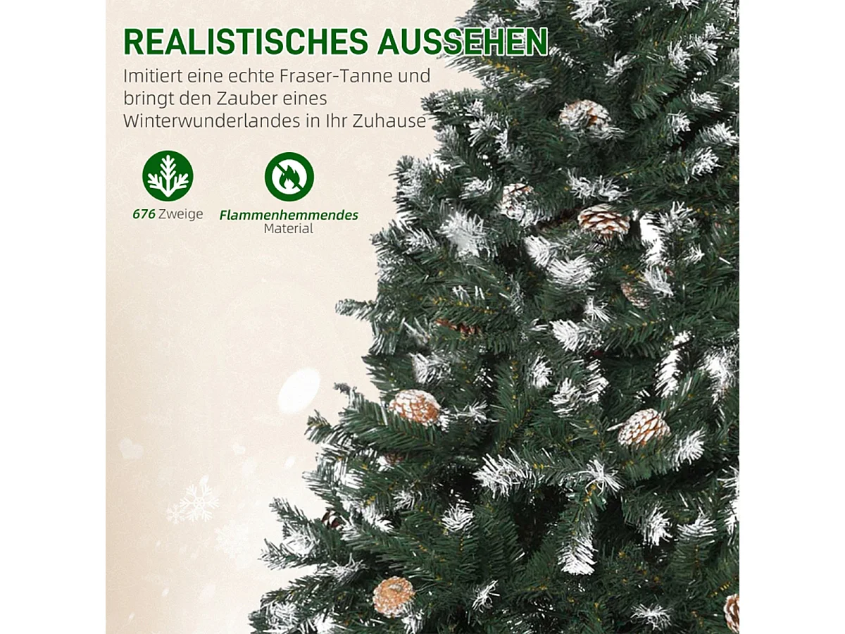 Weihnachtsbaum mit 676 Zweige und 41 Zapfen Künstlichen Weihnachten Tannenbaum 180 cm