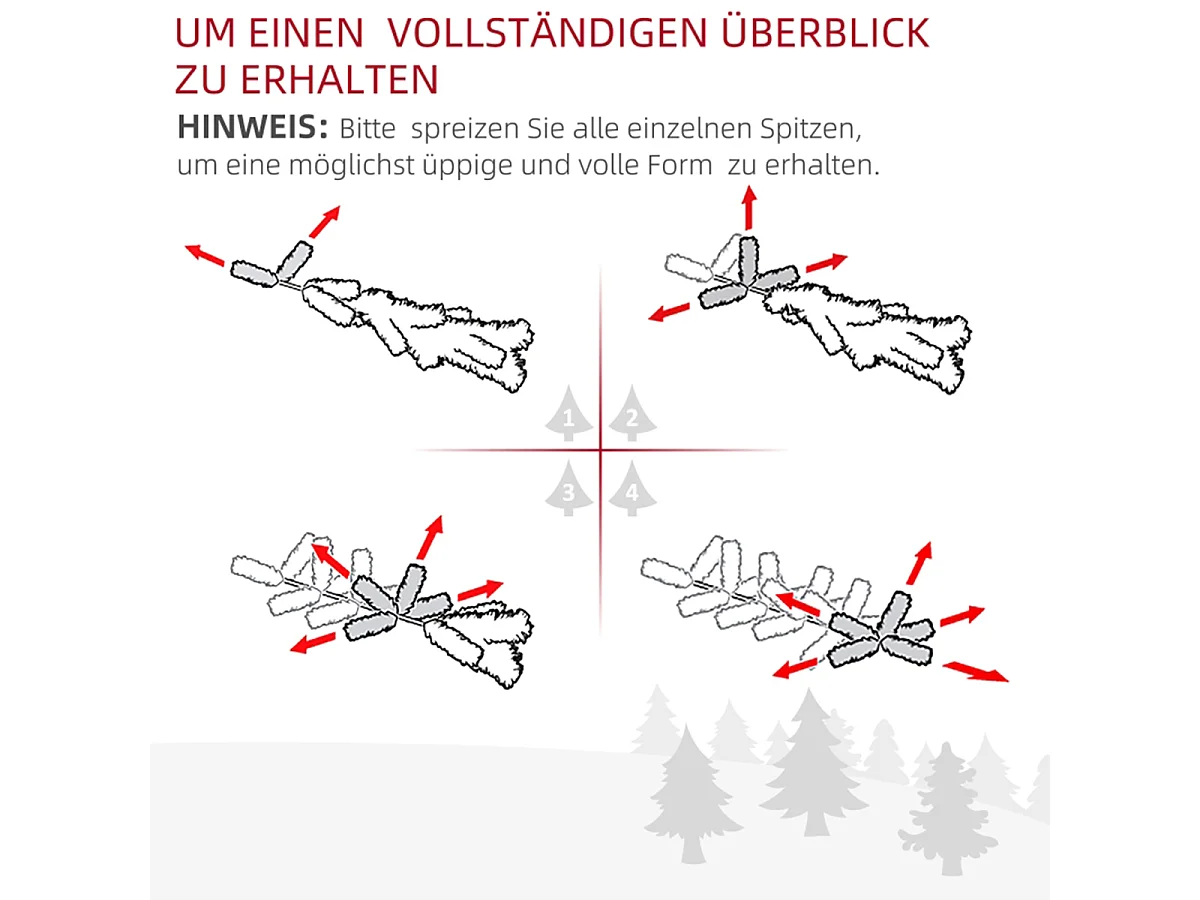 Weihnachtsbaum mit LED-Lichter und Sternspitze Künstlichen Weihnachten Tannenbaum 66cm x 66cm x 120cm Grün