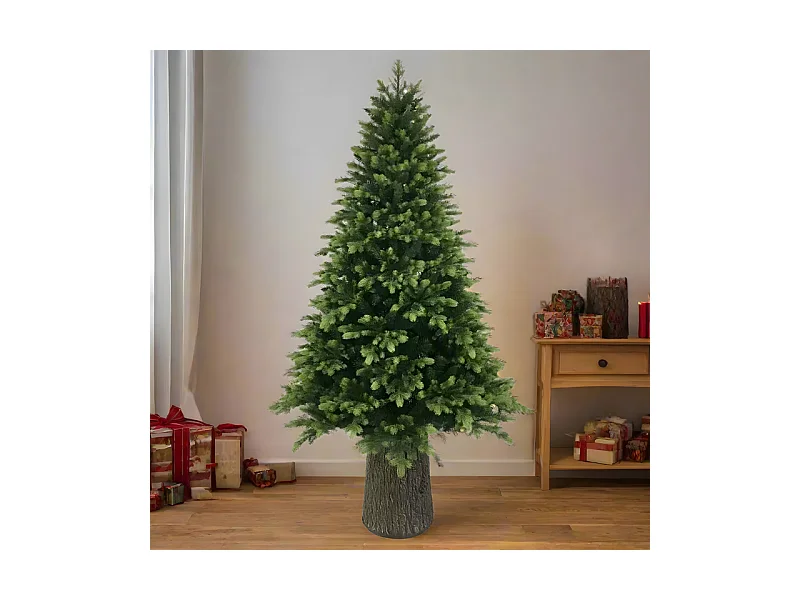 Albero di Natale "Reindeer" con tronco moderno incluso in PE effetto Real Touch cm 240h