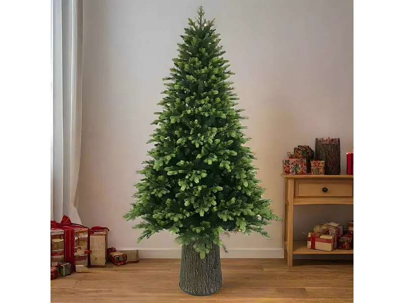 Sapin de Noël "Renne" avec tronc moderne inclus en PE effet Real Touch 240 cm de hauteur