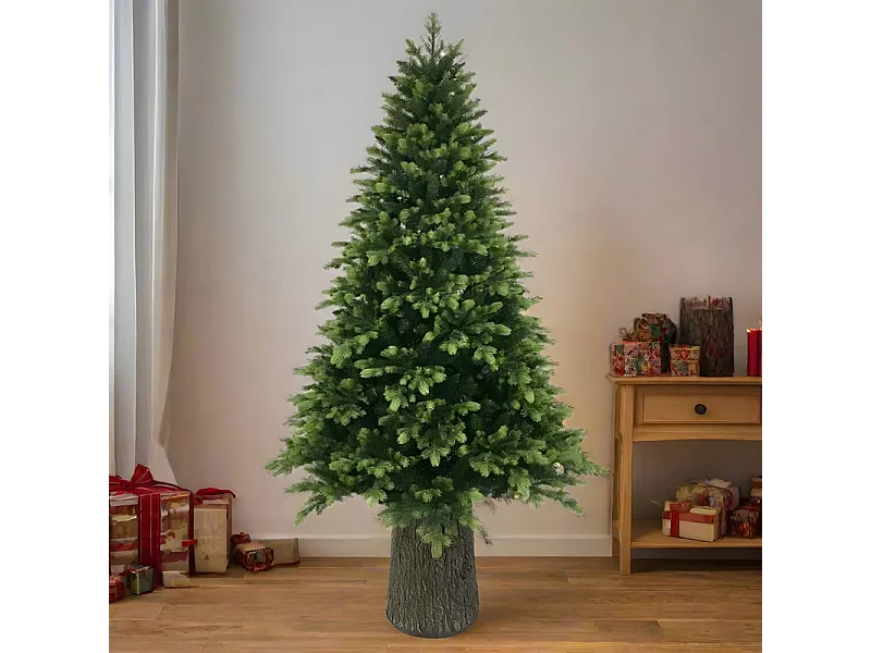 Árvore de Natal "Rena" com tronco moderno incluído em PE efeito Real Touch 240 cm de altura