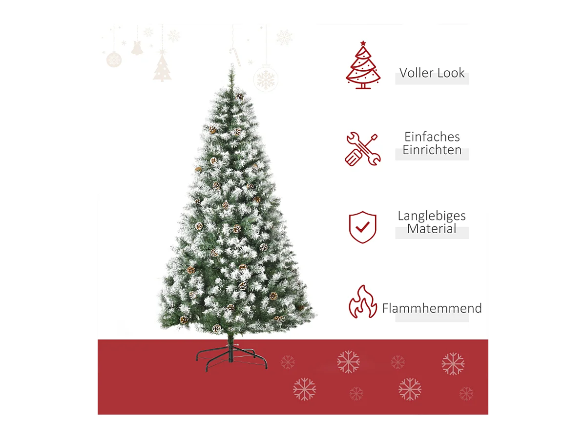 Weihnachtsbaum mit 800 Zweige und 61 Zapfen künstlichen Weihnachten Tannenbaum 180 cm