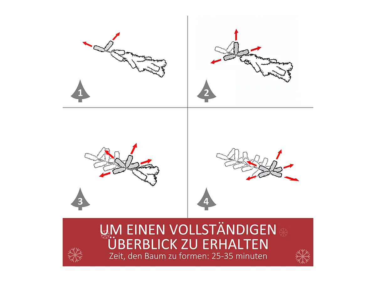 Weihnachtsbaum mit 800 Zweige und 61 Zapfen künstlichen Weihnachten Tannenbaum 180 cm