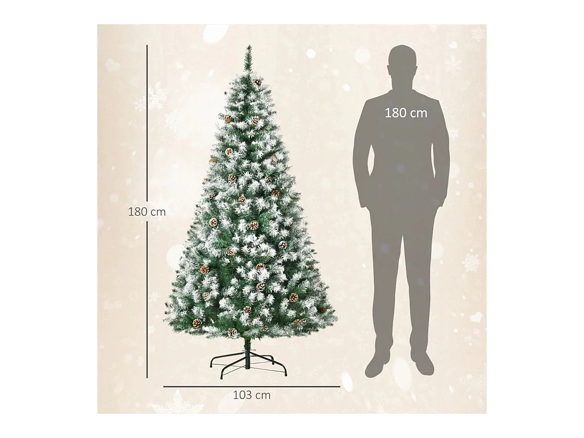 Weihnachtsbaum mit 800 Zweige und 61 Zapfen künstlichen Weihnachten Tannenbaum 180 cm