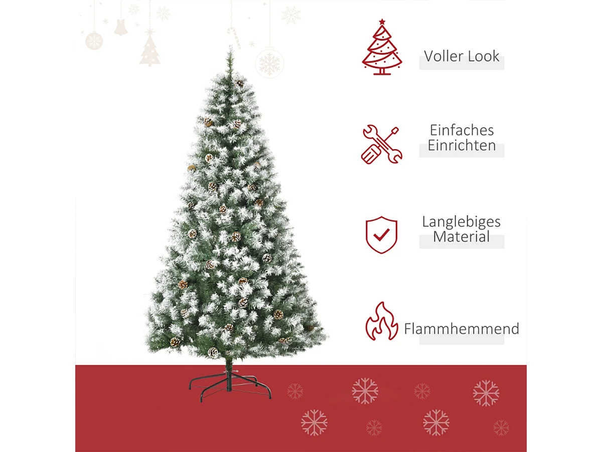 Weihnachtsbaum mit 800 Zweige und 61 Zapfen künstlichen Weihnachten Tannenbaum 180 cm