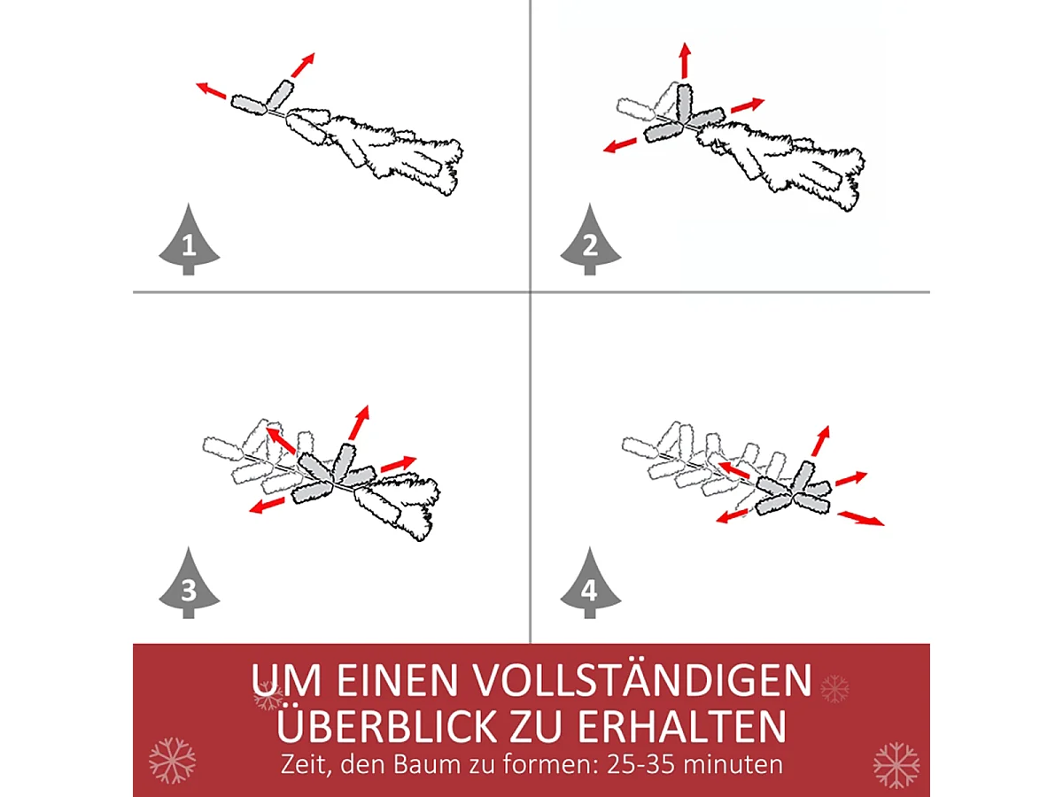 Weihnachtsbaum mit 800 Zweige und 61 Zapfen künstlichen Weihnachten Tannenbaum 180 cm