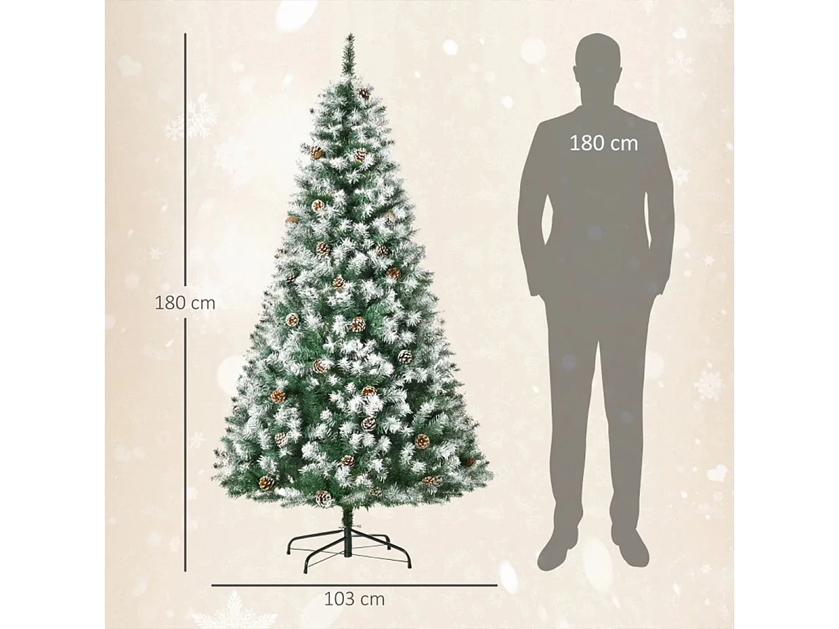 Weihnachtsbaum mit 800 Zweige und 61 Zapfen künstlichen Weihnachten Tannenbaum 180 cm
