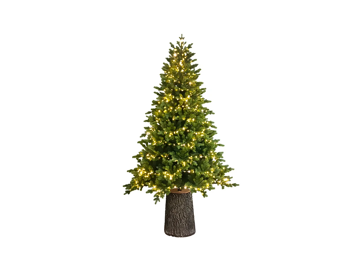 Albero di Natale con Led e tronco "Italia" moderno in PE effetto Real Touch cm 240h