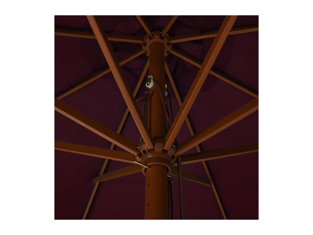 Parasol d'extérieur | Parasol de jardin avec mât en bois 330 cm Bordeaux