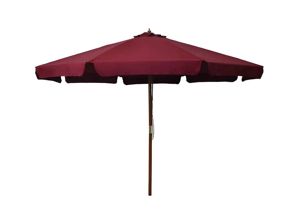 Parasol d'extérieur | Parasol de jardin avec mât en bois 330 cm Bordeaux