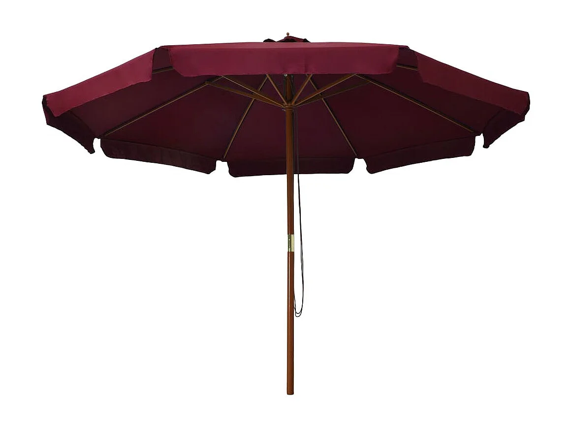 Parasol d'extérieur | Parasol de jardin avec mât en bois 330 cm Bordeaux