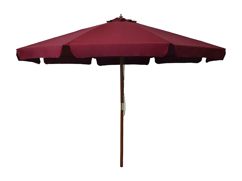 Parasol d'extérieur | Parasol de jardin avec mât en bois 330 cm Bordeaux