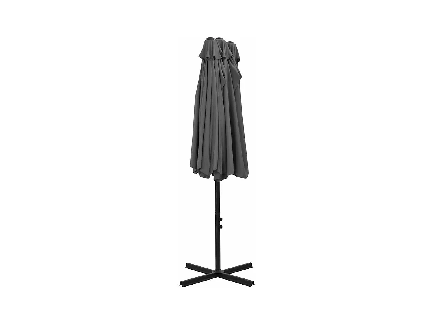 Parasol d'extérieur-Parasol de jardin poteau en aluminium 460x270 cm anthracite