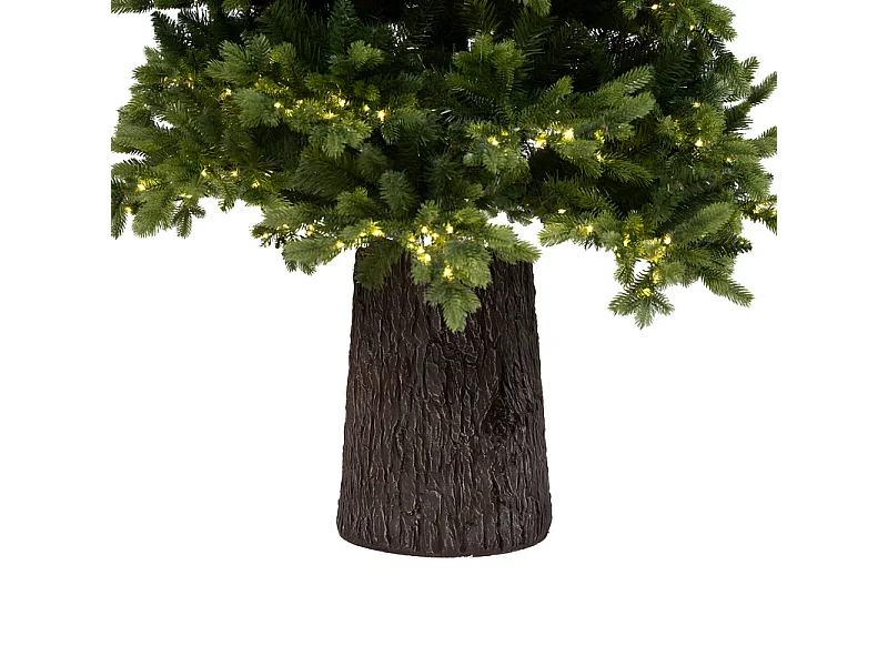 Kerstboom met LED's en moderne "Italia" stam in PE met Real Touch effect, 180 cm hoog.