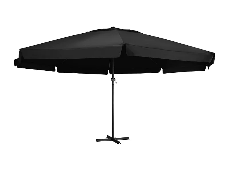 Parasol de jardin-Parasol d'extérieur avec mât en aluminium 500 cm noir
