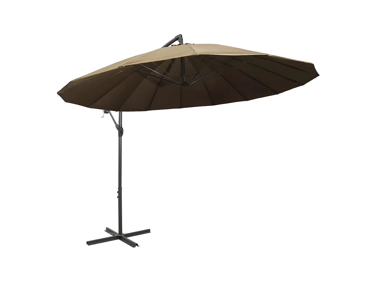 Parasol de jardin-Parasol suspendu avec poteau taupe 3 m