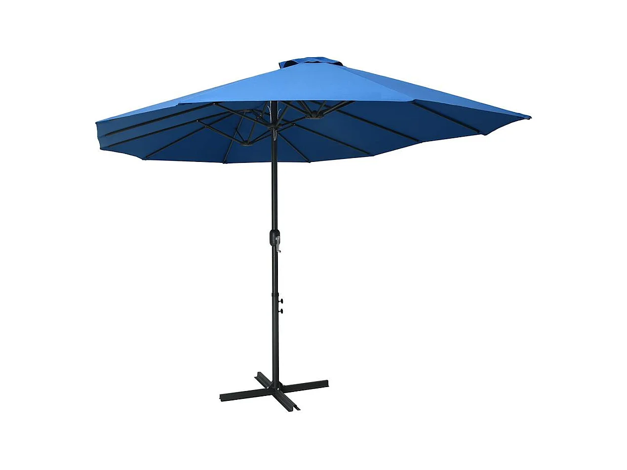 Parasol d'extérieur-Parasol de jardin et poteau en aluminium 460x270 cm Bleu