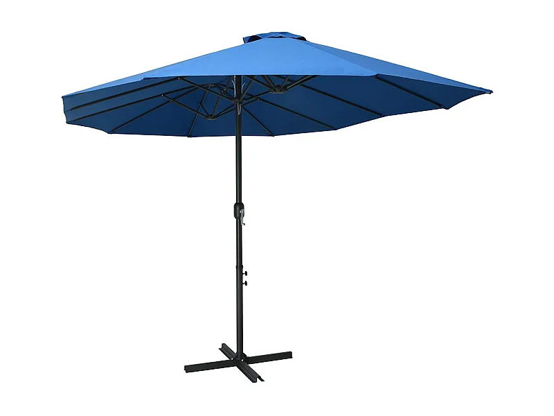 Parasol d'extérieur-Parasol de jardin et poteau en aluminium 460x270 cm Bleu