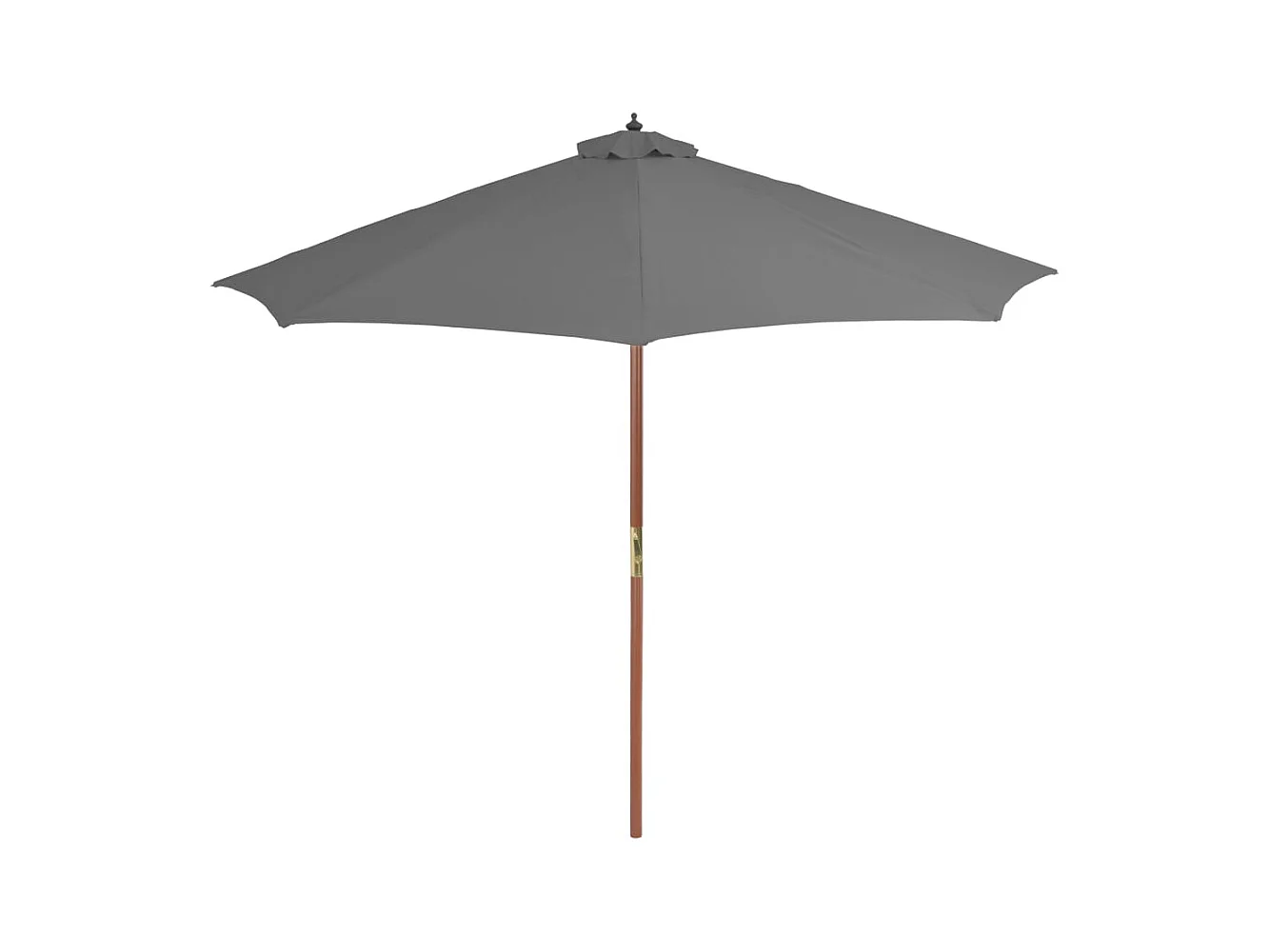 Parasol d'extérieur | Parasol de jardin avec mât en bois 300 cm anthracite