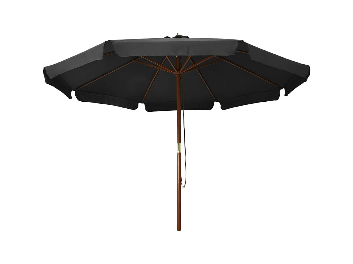 Parasol d'extérieur | Parasol de jardin avec mât en bois 330 cm Anthracite