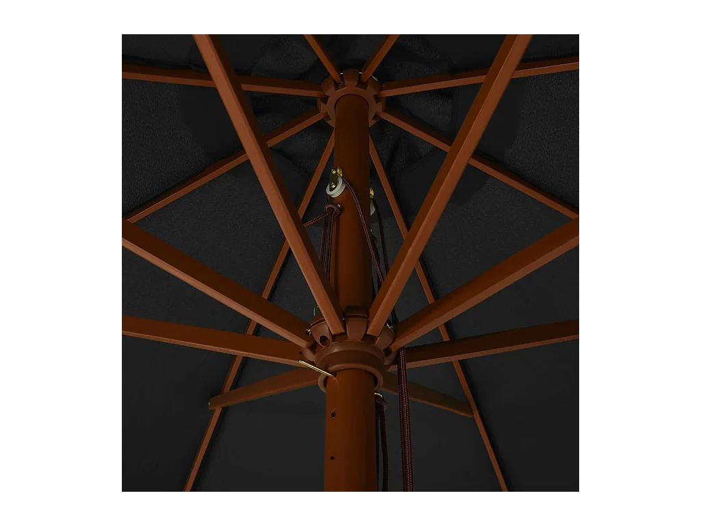 Parasol d'extérieur | Parasol de jardin avec mât en bois 330 cm Anthracite