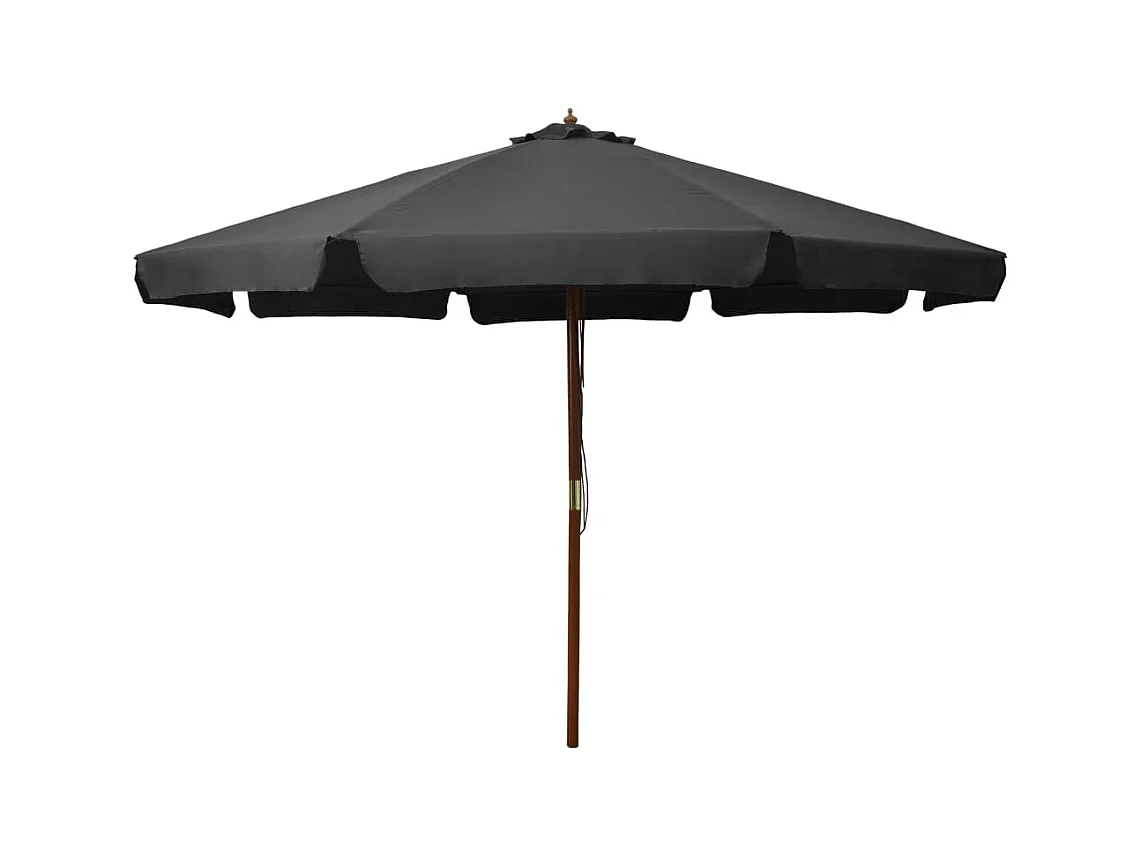 Parasol d'extérieur | Parasol de jardin avec mât en bois 330 cm Anthracite