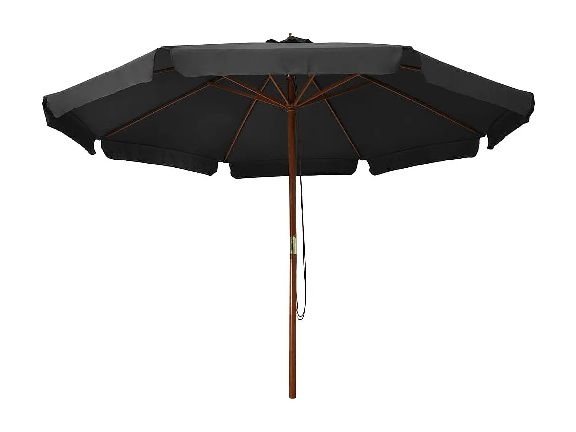 Parasol d'extérieur | Parasol de jardin avec mât en bois 330 cm Anthracite