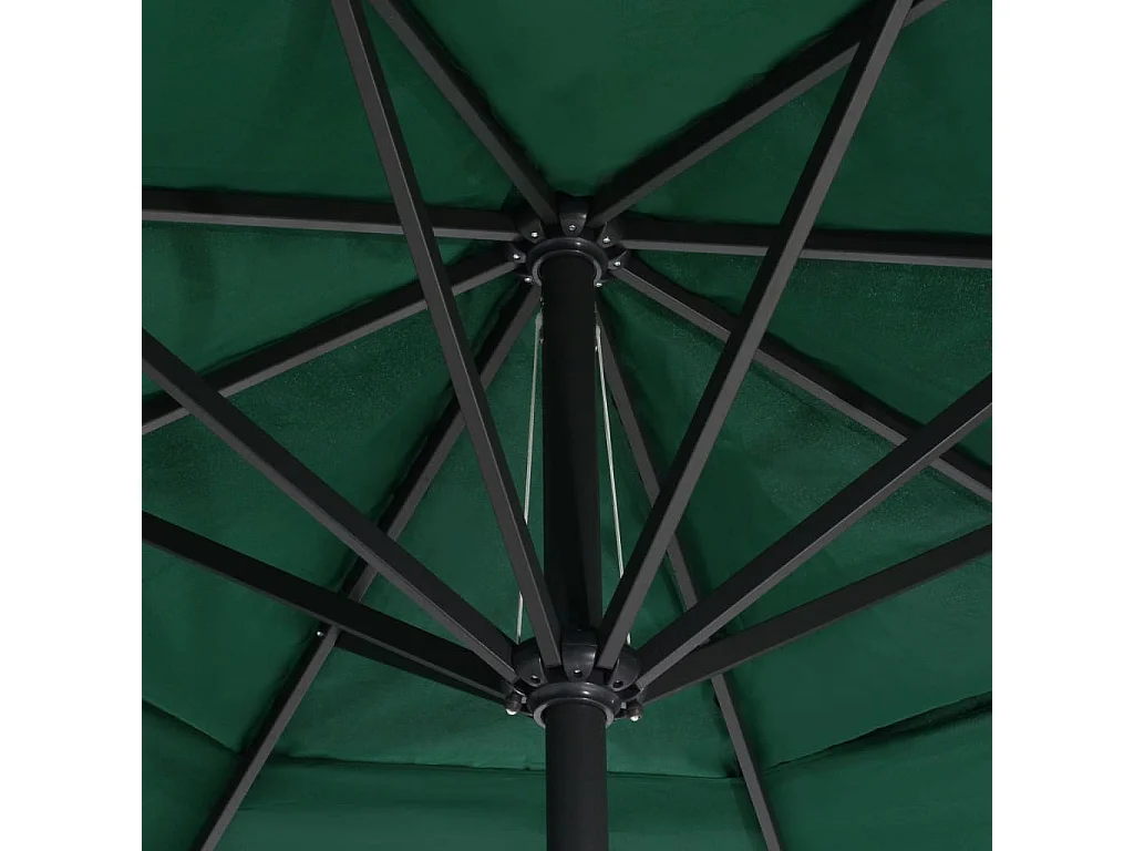 Parasol de jardin-Parasol d'extérieur avec mât en aluminium 600 cm vert