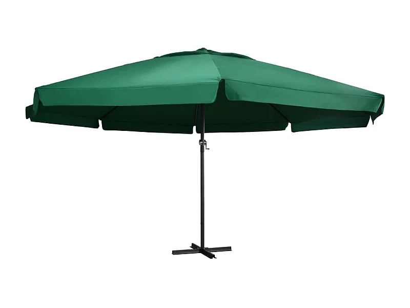 Parasol de jardin-Parasol d'extérieur avec mât en aluminium 600 cm vert