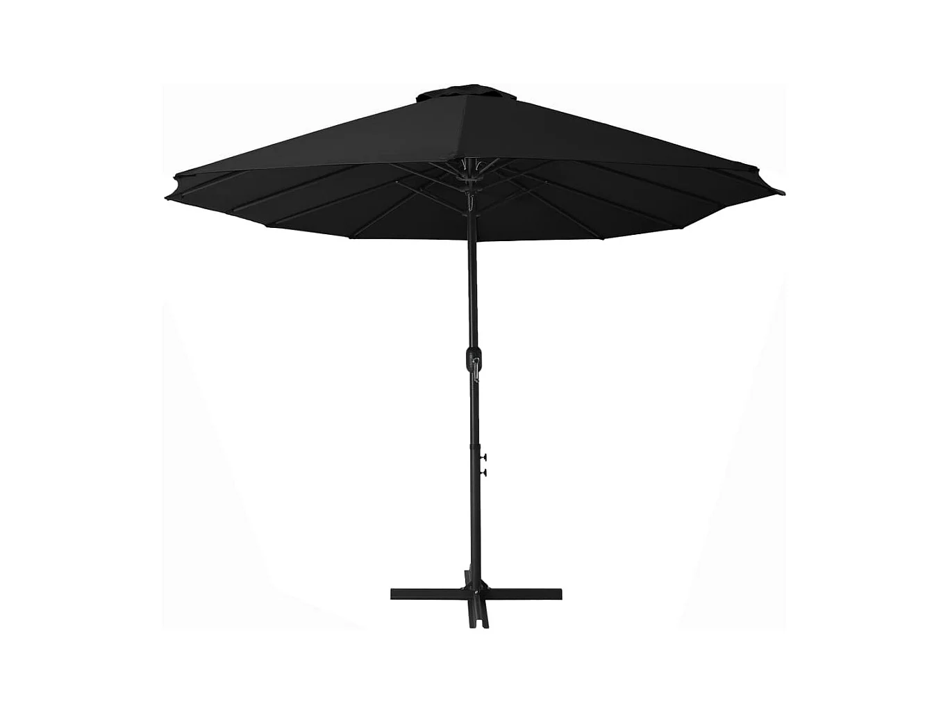 Parasol d'extérieur-Parasol de jardin et poteau en aluminium 460x270 cm Noir