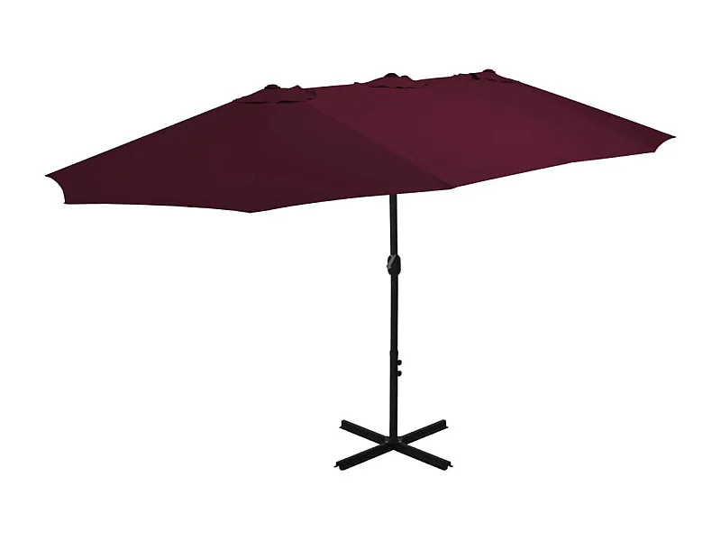 Parasol d'extérieur | Parasol de jardin avec mât en aluminium rouge bordeaux