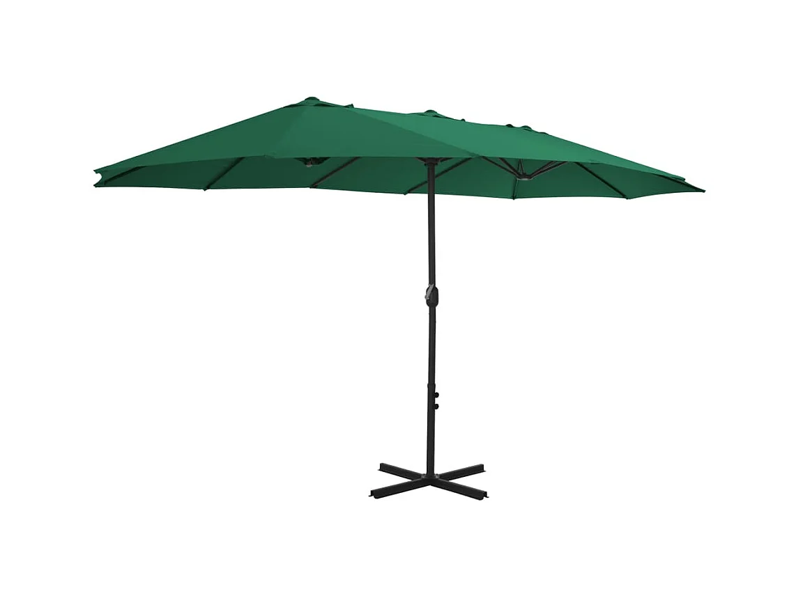Parasol d'extérieur-Parasol de jardin et mât en aluminium 460x270 cm vert