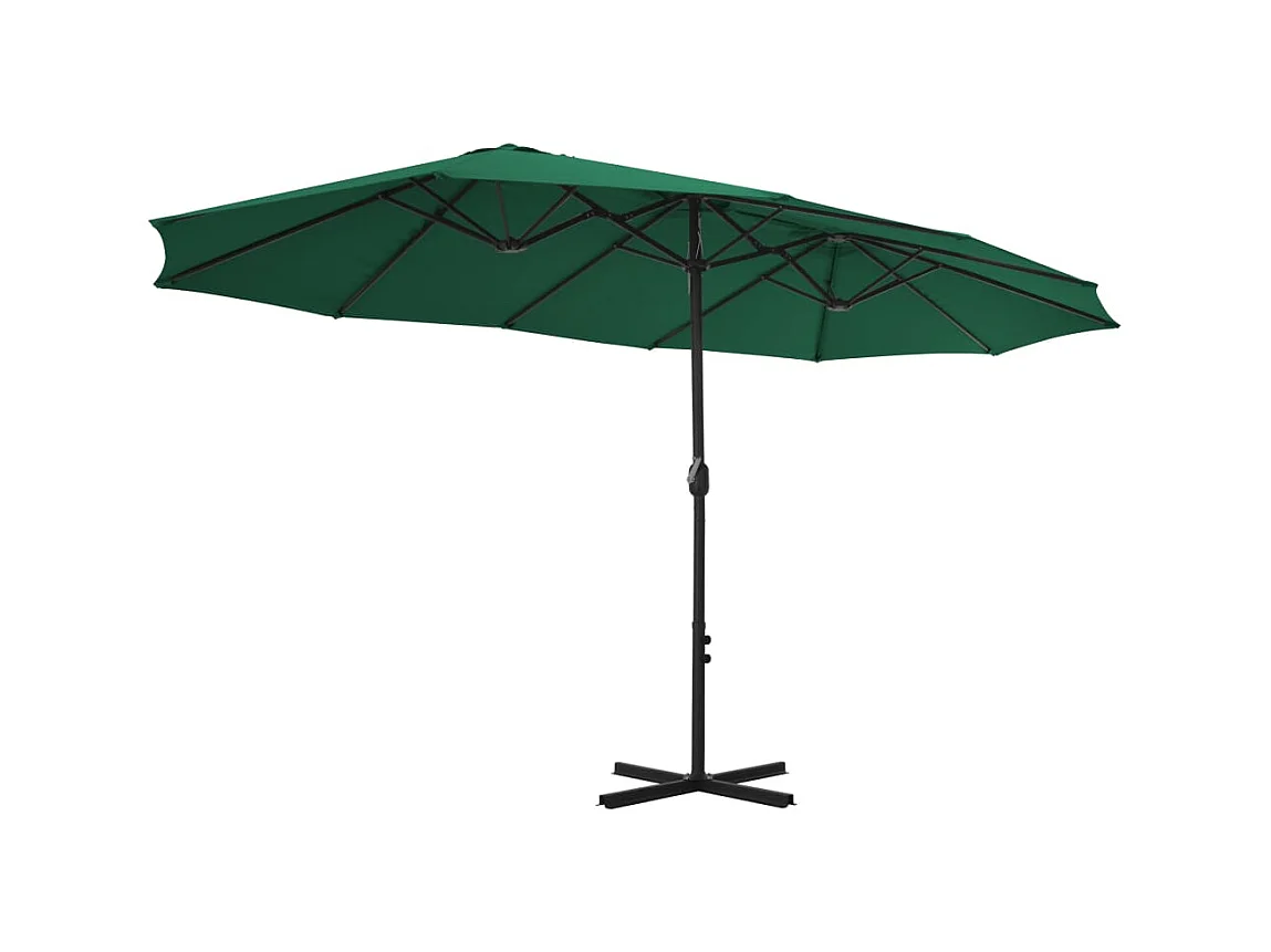 Parasol d'extérieur-Parasol de jardin et mât en aluminium 460x270 cm vert
