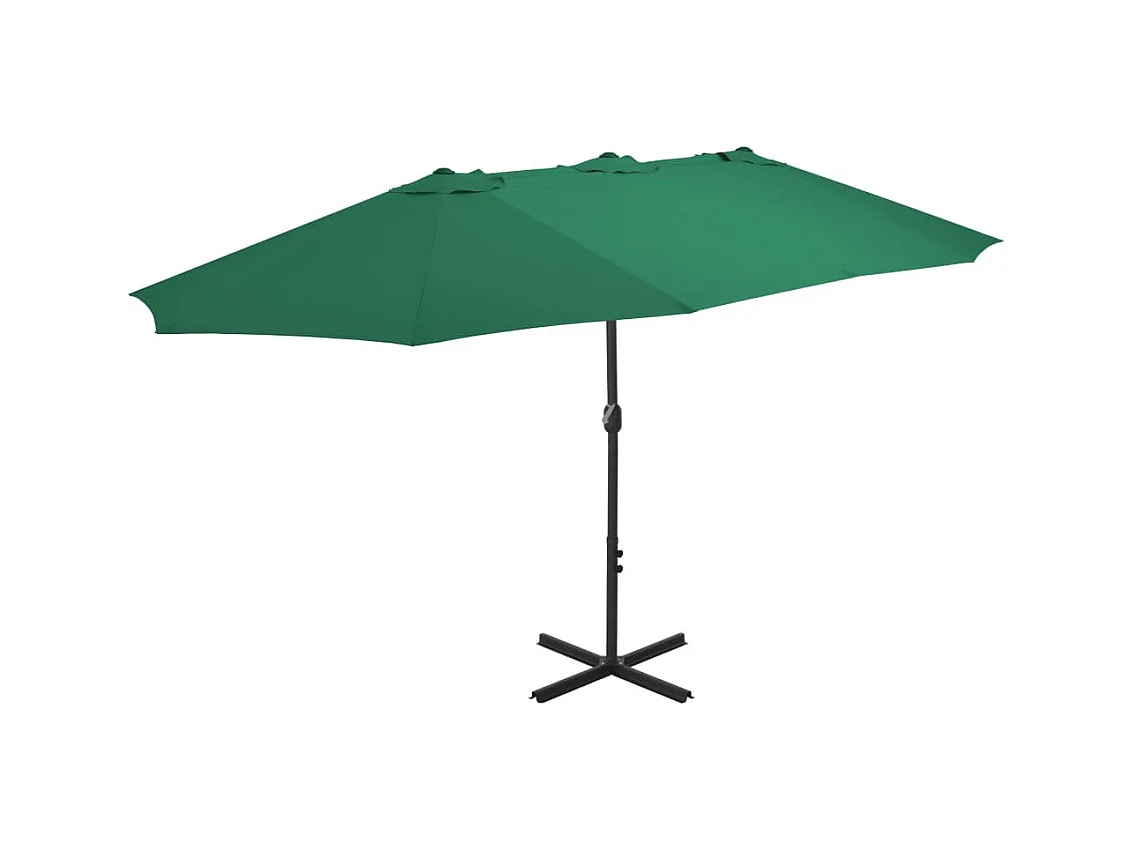 Parasol d'extérieur-Parasol de jardin et mât en aluminium 460x270 cm vert