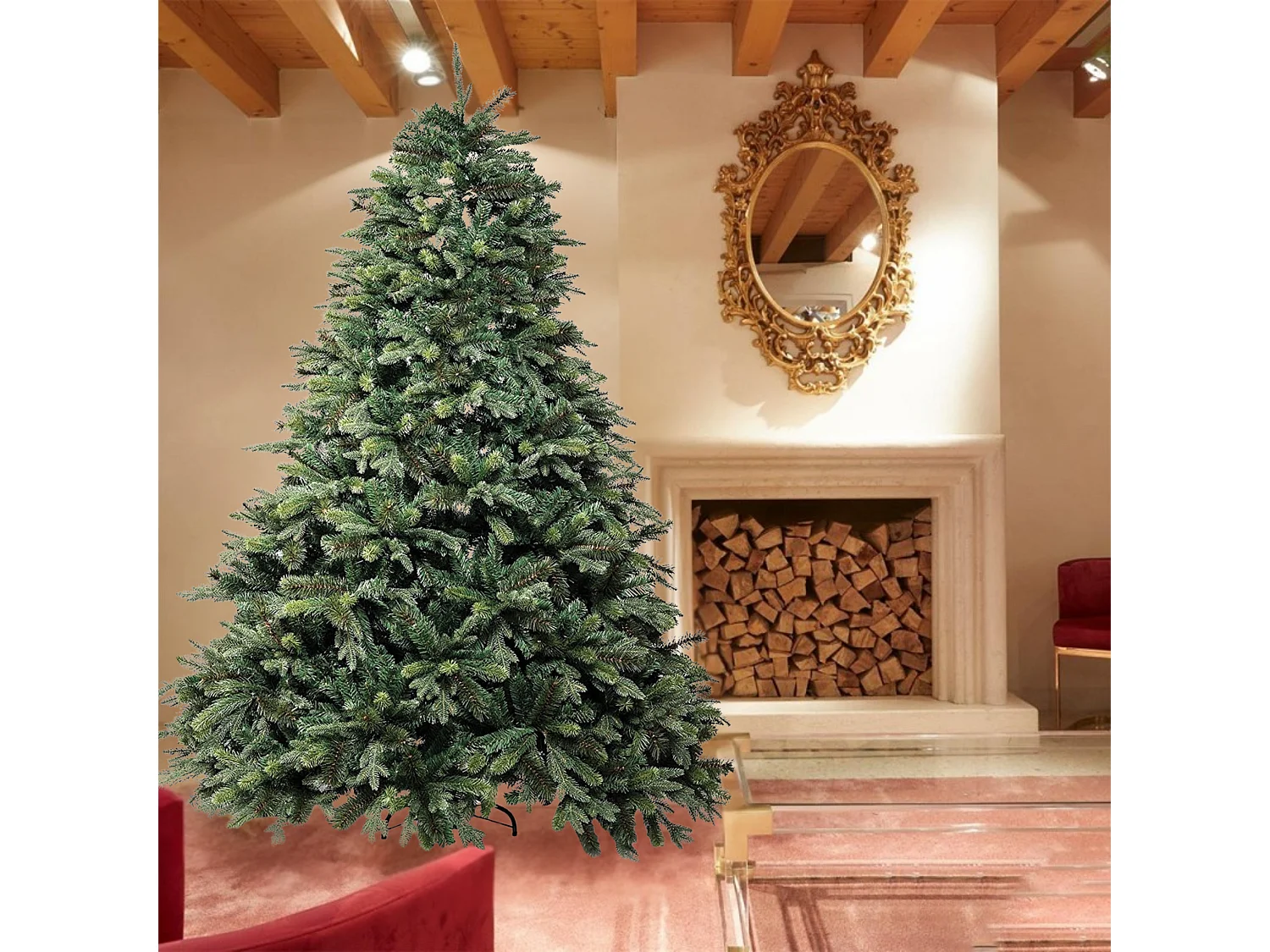 Árbol de Navidad "Splendido" en PP efecto aguja de pino + PE efecto Real Touch de 240cm de alto
