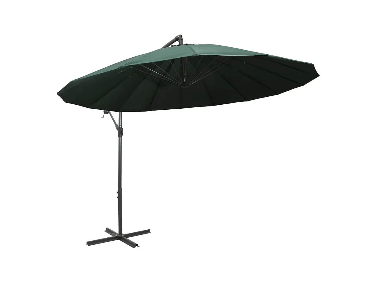 Parasol de jardin-Parasol suspendu avec poteau en aluminium Vert 3 m