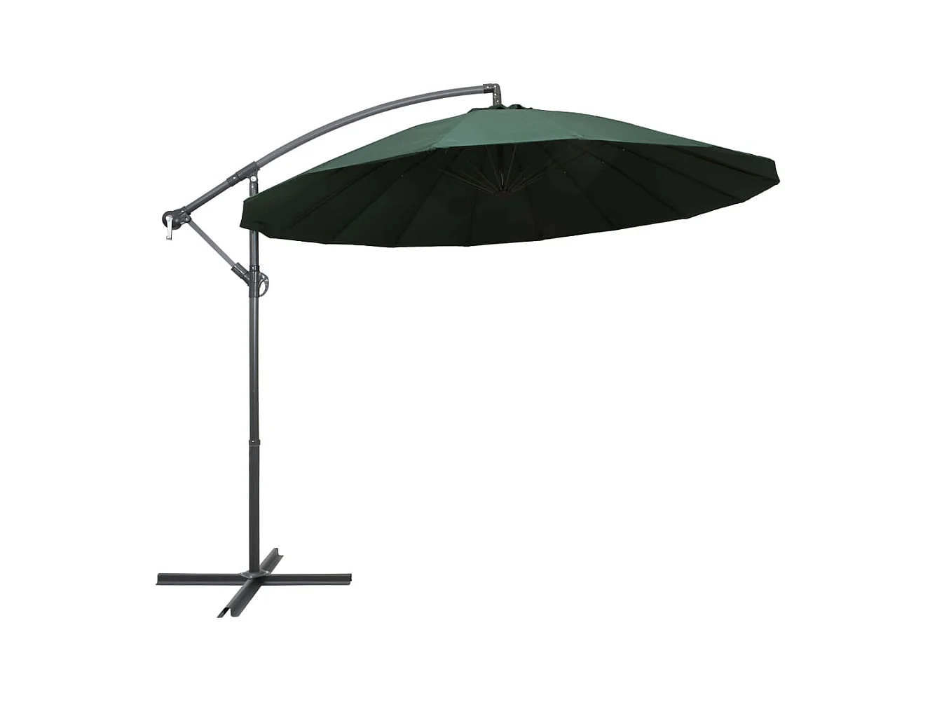 Parasol de jardin-Parasol suspendu avec poteau en aluminium Vert 3 m