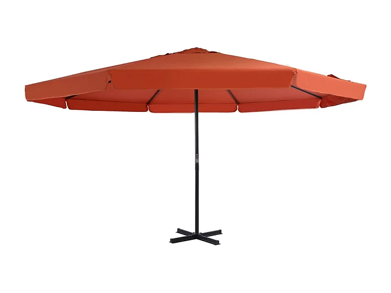 Parasol d'extérieur | Parasol de jardin avec mât en aluminium 500 cm terre cuite