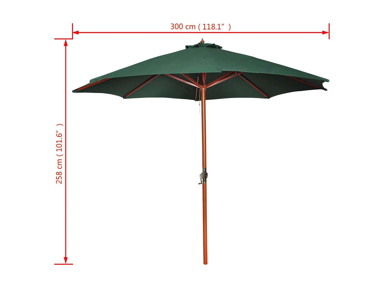 Parasol de jardin-Parasol Vert 258 cm