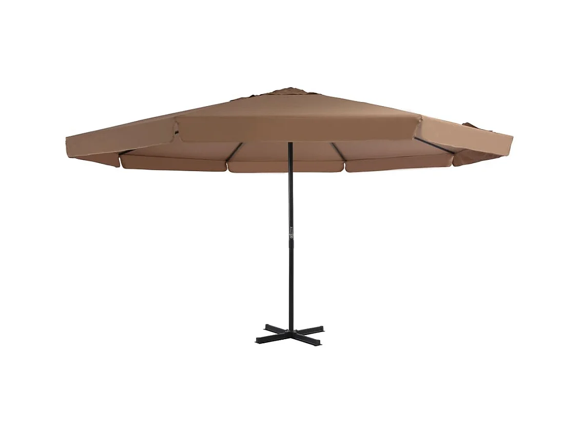 Parasol d'extérieur | Parasol de jardin avec poteau en aluminium 500 cm Taupe