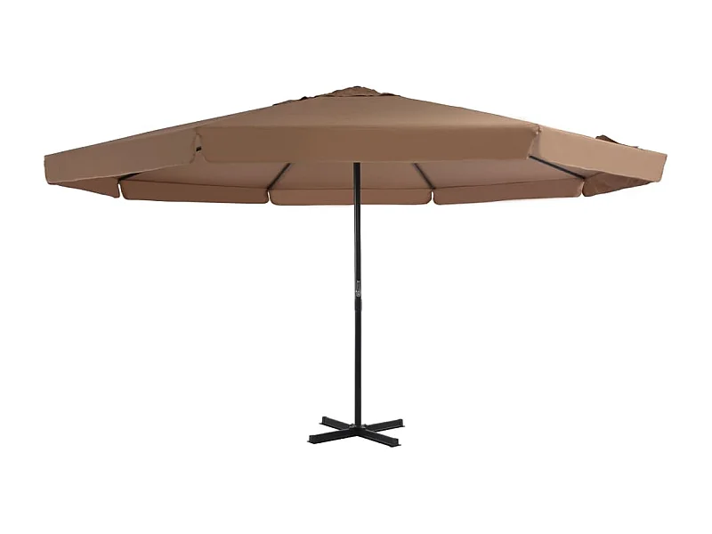 Parasol d'extérieur | Parasol de jardin avec poteau en aluminium 500 cm Taupe