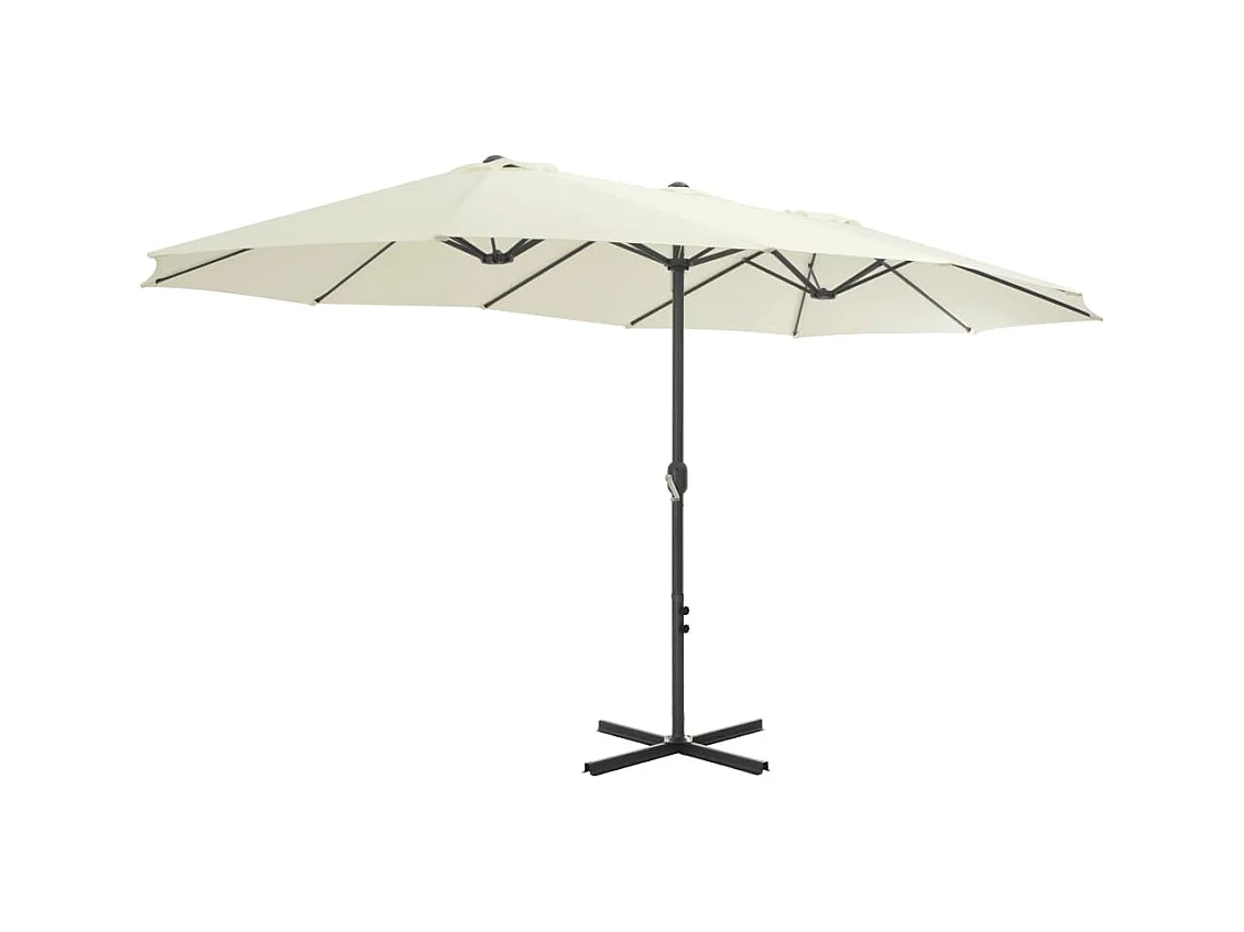 Parasol d'extérieur-Parasol de jardin et poteau en aluminium 460x270 cm sable