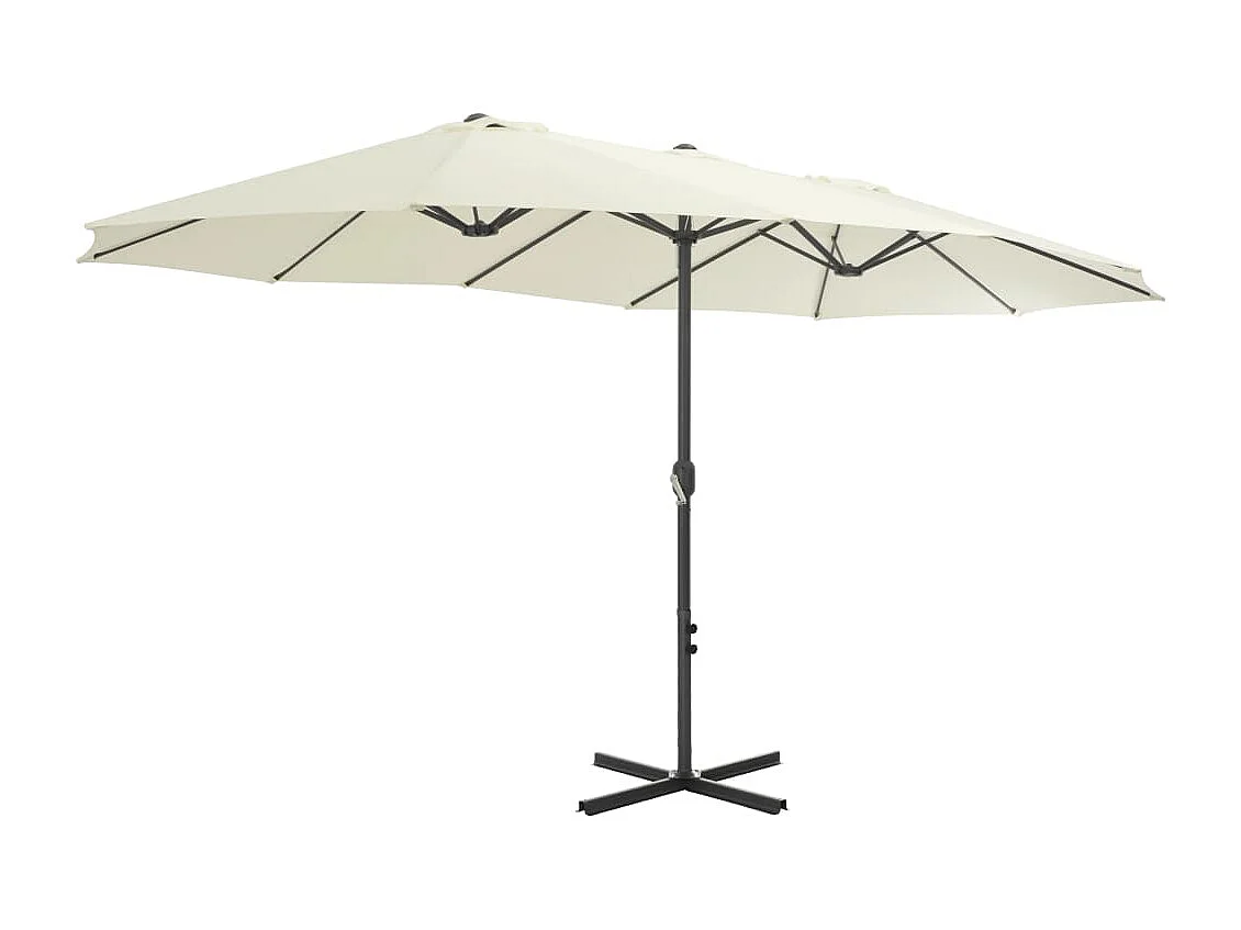Parasol d'extérieur-Parasol de jardin et poteau en aluminium 460x270 cm sable