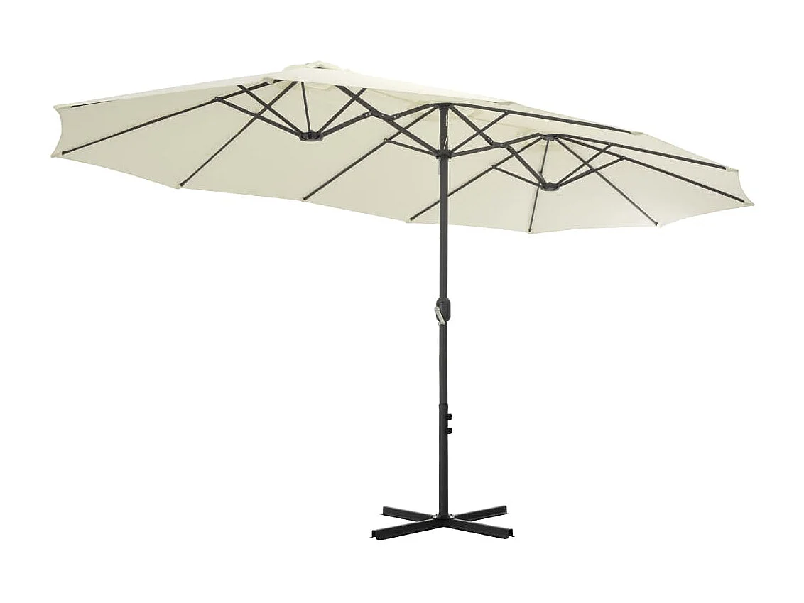 Parasol d'extérieur-Parasol de jardin et poteau en aluminium 460x270 cm sable