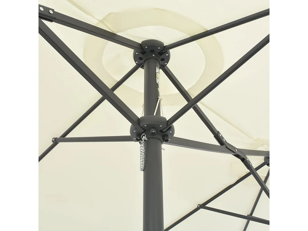 Parasol d'extérieur-Parasol de jardin et poteau en aluminium 460x270 cm sable
