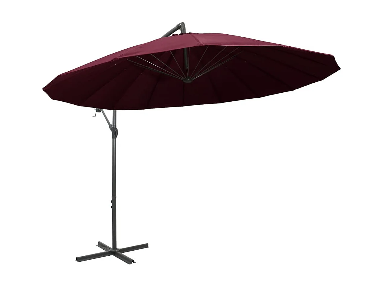 Parasol de jardin-Parasol suspendu avec poteau bordeaux 3 m