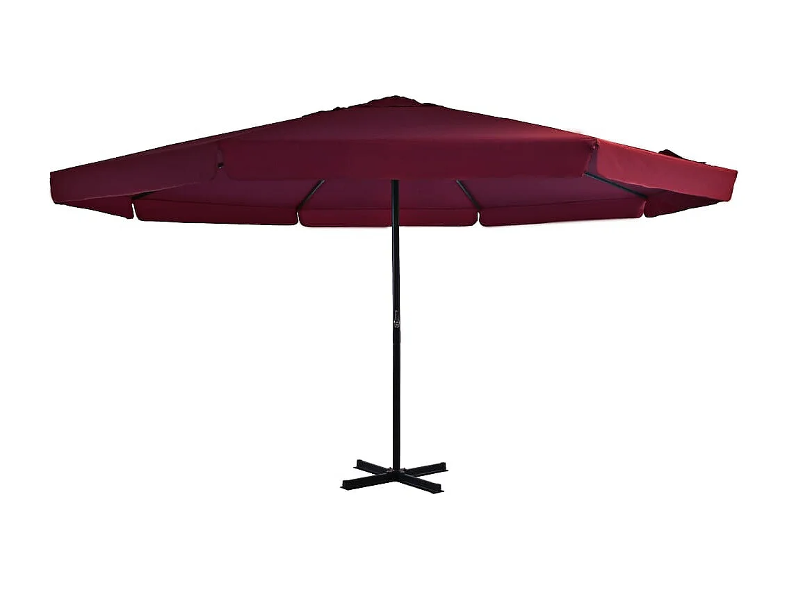 Parasol d'extérieur | Parasol de jardin avec mât en aluminium 500 cm rouge bordeaux
